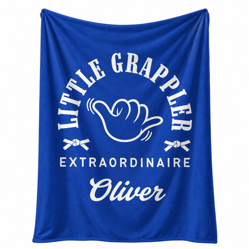 Personalized Little Grappler Youth BJJ Velveteen Plush Blanket