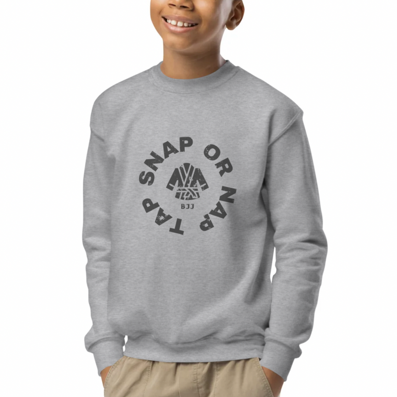 Tap Snap or Nap BJJ Youth crewneck sweatshirt