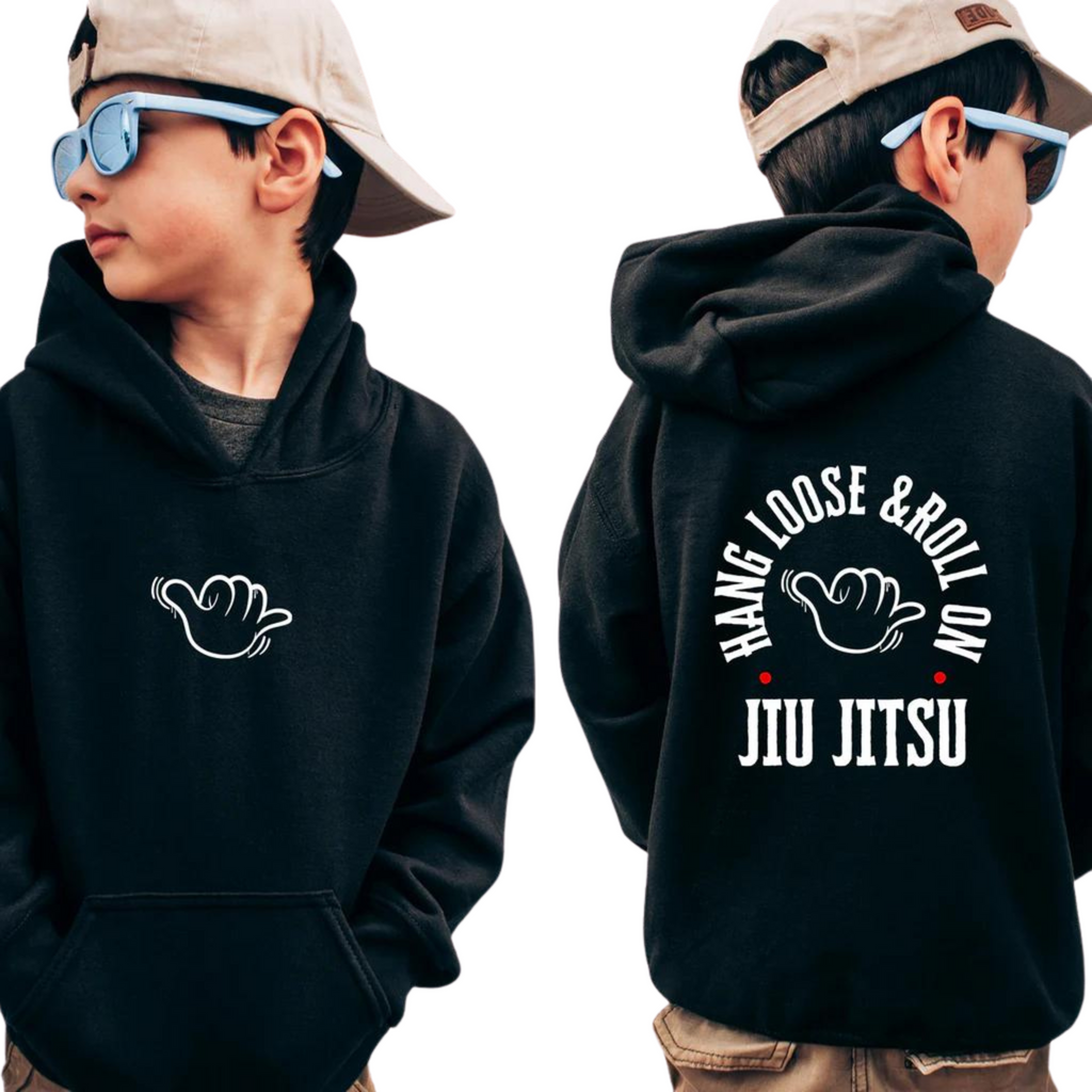 Youth Hang Loose & Roll On Jiu Jitsu Kids Hoodie