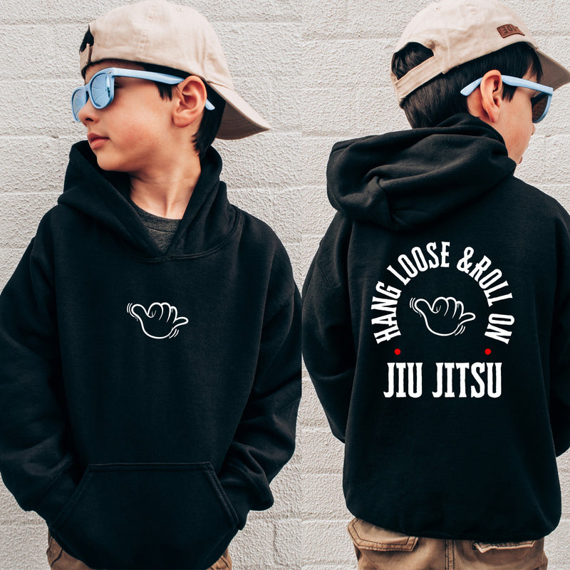 Youth Hang Loose & Roll On Jiu Jitsu Kids Hoodie