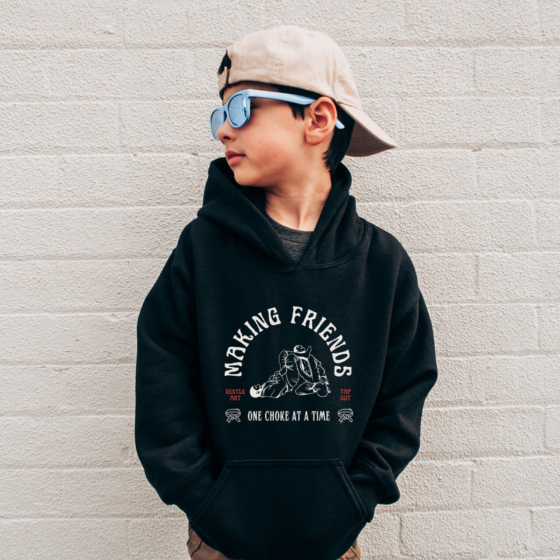 BJJ Making Friends Kids Youth Jiu Jitsu Hoodie