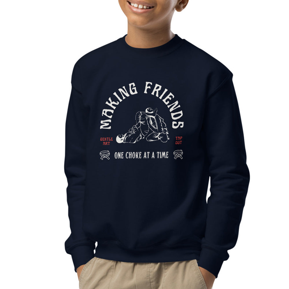 Making Friends BJJ Youth crewneck sweatshirt