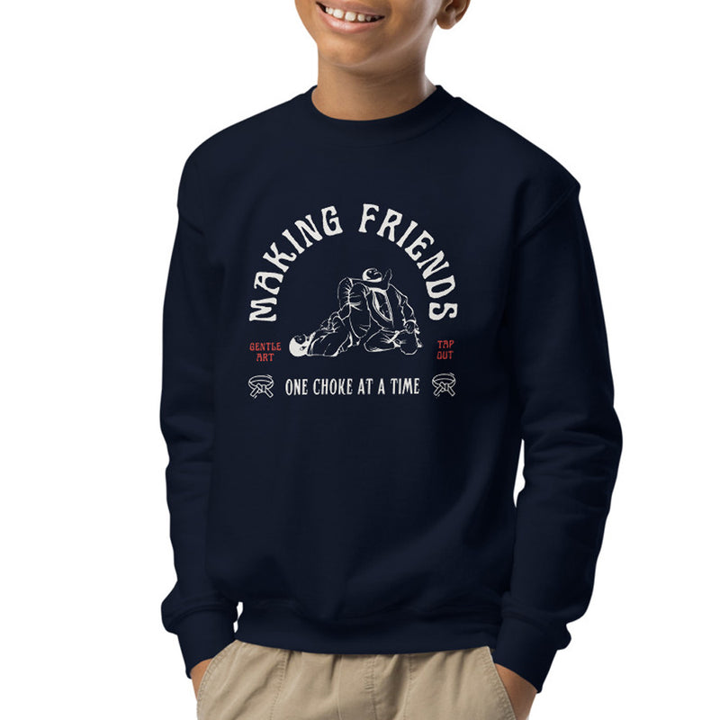 Making Friends BJJ Youth crewneck sweatshirt